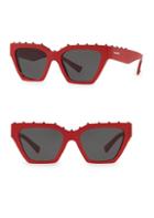 Valentino Garavani Va4046 Solid Red 53mm Cat Eye Sunglasses