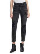 Alexander Wang Cropped Straight Distressed Hem Jeans