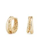David Yurman Pure Form Hoop Earrings In 18k Gold/1