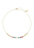 Chan Luu Swarovski Crystal, 8mm Pearl & Pink Mixed Stone 18k Goldplated Short Necklace