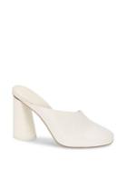 Mercedes Castillo Stacked Heel Leather Mules