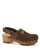 Gucci Amstel Suede Slingback Clogs