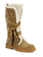 Moncler Janis Suede, Shearling & Rabbit Fur Boots