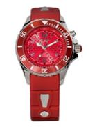 Kyboe Power Red Silicone & Stainless Steel Strap Watch/40mm