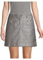 Ganni Silk Wool Suiting Plaid Mini Skirt