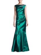 Teri Jon By Rickie Freeman Stretch Mermaid Emerald Gown