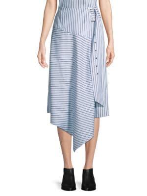 Tibi Striped Asymmetrical Skirt