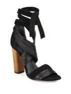 Vince Beatrice Leather & Suede Wraparound Block-heel Sandals