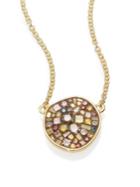Pleve Cinnamon Diamond & 18k Yellow Gold Pebble Pendant Necklace