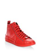 Jimmy Choo Star Studs Leather High-top Sneakers