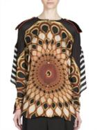 Givenchy Open-back Optical Printed Silk Top