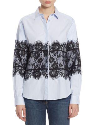 Each X Other Lace Cotton Oxford Shirt