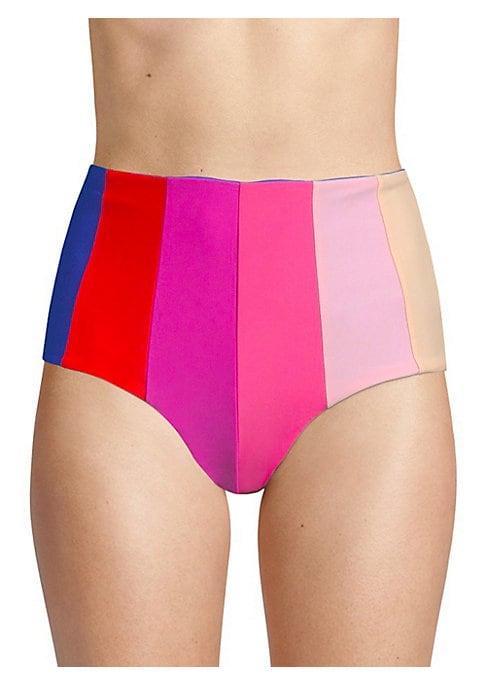 Paper London Rainbow Sunshine High-waist Bikini Bottoms