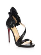 Christian Louboutin Colankle 120 Ruffled Leather Sandals