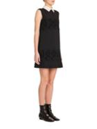 Valentino Contrast Collar Lace-inset Shift Dress