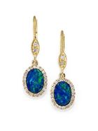 Meira T Blue Opal, Diamond & 14k Yellow Gold Drop Earrings