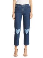 Stella Mccartney High-rise Cropped Straight Heart-detail Jeans