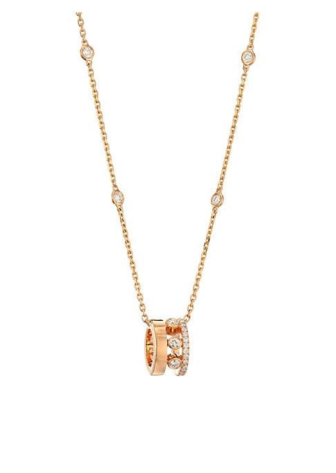 Messika Move Romane 18k Rose Gold & Diamond Mini Pendant Necklace