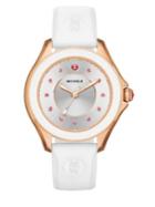 Michele Watches Cape Pink Topaz, Rose Goldtone Ip Stainless Steel & Silicone Strap Watch