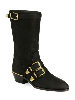 Chloe Susanna Buckled Leather Boots