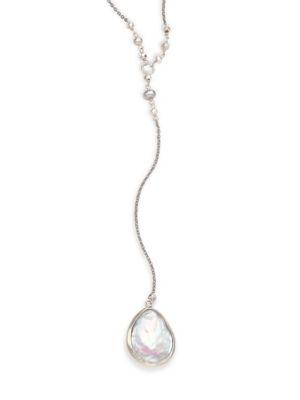 Chan Luu 17mm White Cultured Pearl & Sterling Silver Lariat Necklace