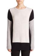 Vince Colorblock Intarsia Wool/cashmere Sweater