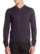 Giorgio Armani Solid V-neck Sweater