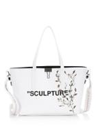 Off-white Flower Leather Shopper Tote