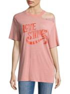Opening Ceremony Love Stings Slashed Cotton Tee