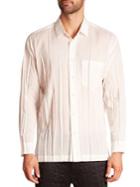 Issey Miyake Wrinkle Woven Button-down Shirt