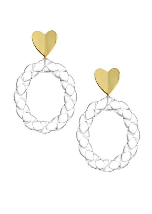 Lizzie Fortunato Saint Valentine 18k Goldplated Clear Hoop Drop Earrings