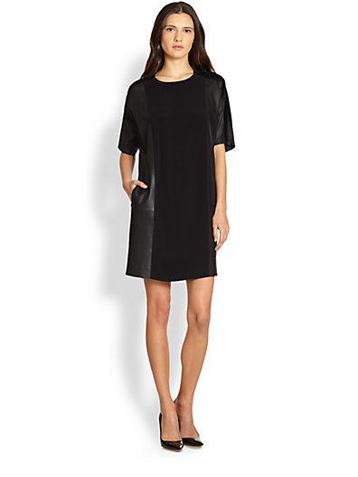 Vince Texture Block Dolman Shift Dress