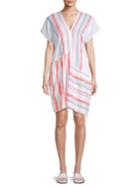 Lemlem Asha Short-sleeve Stripe Tunic Dress