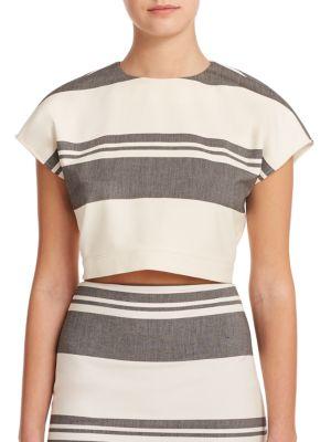 Elizabeth And James Colton Striped Cropped Top