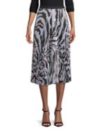 Delfi Collective Clara Pleated Zebra-print Midi Skirt