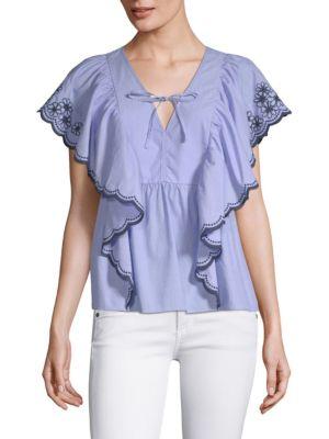 Kate Spade New York Daisy Embroidered Cotton Blouse