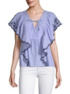 Kate Spade New York Daisy Embroidered Cotton Blouse