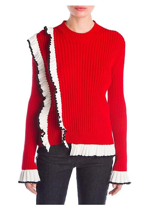 Msgm Ruffled Knit Pullover