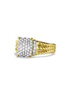 David Yurman Petite Wheaton Ring With Diamonds In Gold