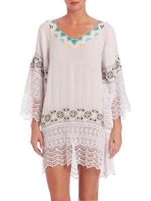 Pia Pauro Lace-detail Embroidered Tunic