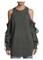 Kendall + Kylie Lace-up Cold Shoulder Sweater