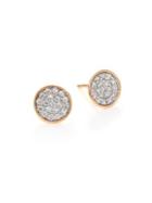 Ginette Ny Sequins Diamond & 18k Rose Gold Stud Earrings