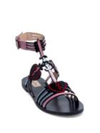 Valentino Loveblade Flat Patent Leather Ankle-strap Sandals