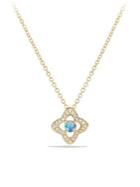 David Yurman Venetian Quatrefoil Pendant Necklace With Opal And Diamonds In 18k Gold