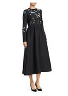 Valentino Embroidered Floral Wool Midi Dress