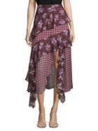 Amur Bethany Tiered Floral-print Silk Midi Skirt