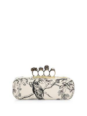 Alexander Mcqueen Four-ring Leather Box Clutch