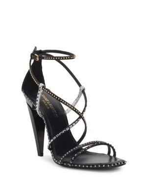 Saint Laurent Freja Strappy Crystal Sandals