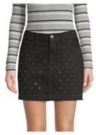 Frame Le Mini Embellished Denim Skirt