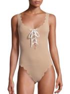 Marysia Palm Springs One-piece Textured Lace-up Maillot